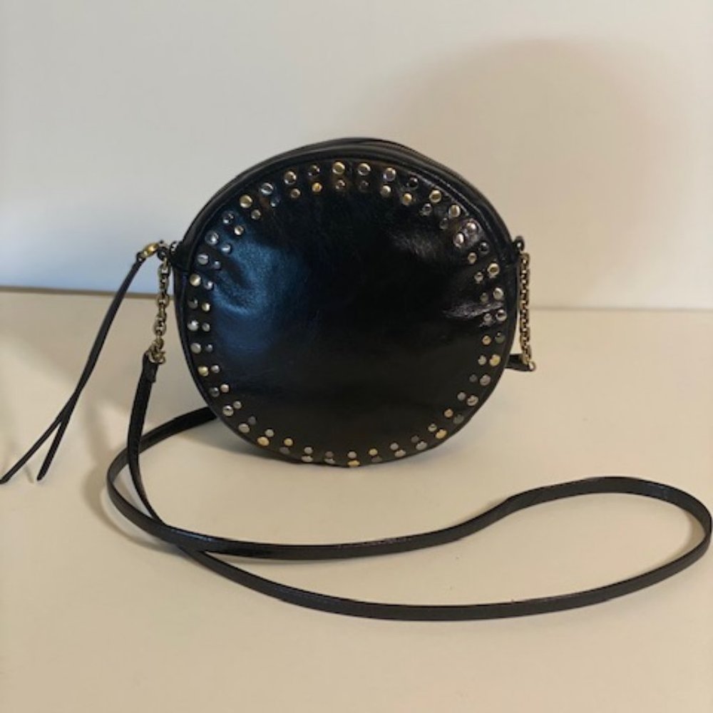 HOBO Comet Circle Crossbody with Studding in Black